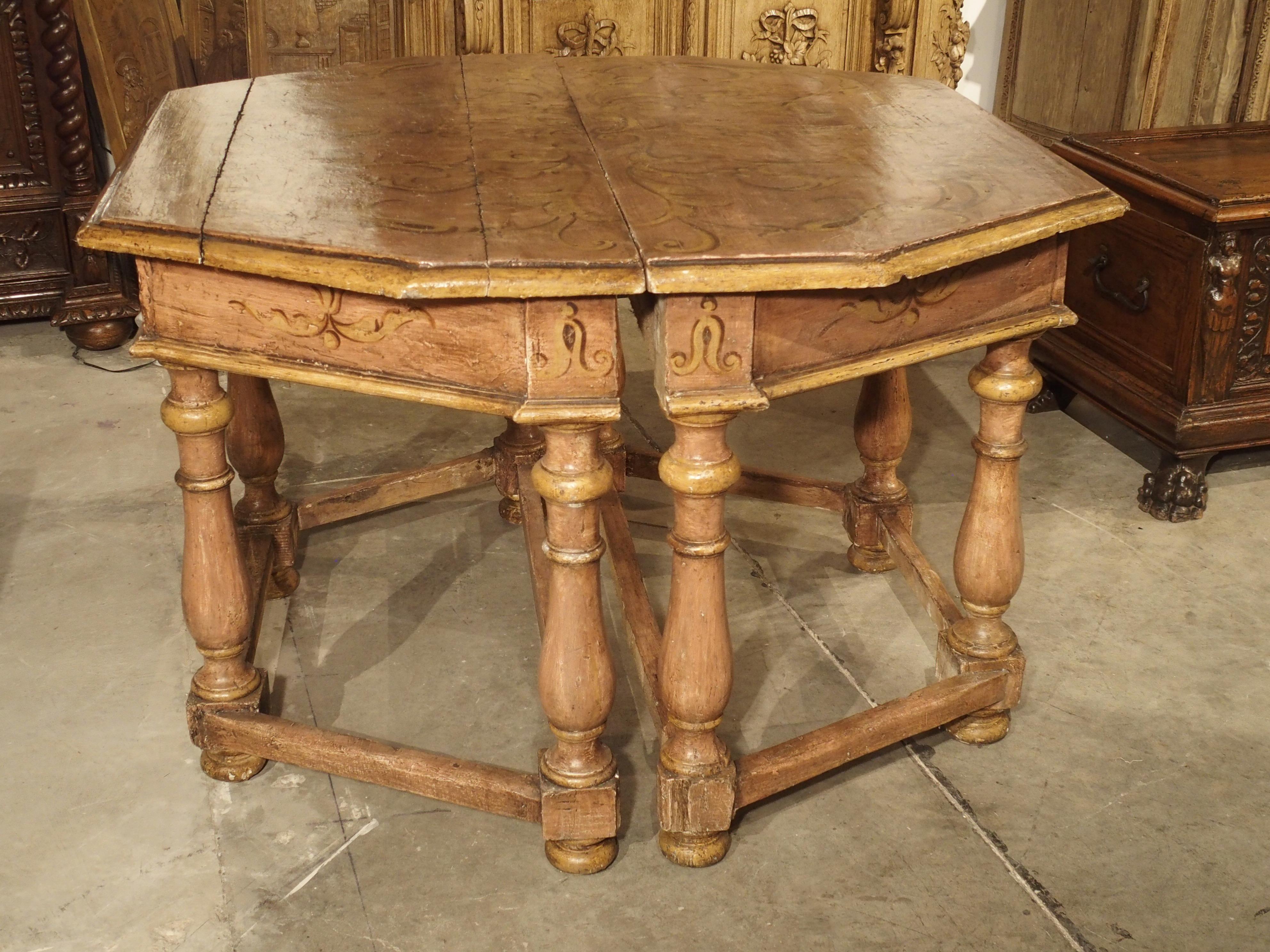 Coppia di antichi tavoli da console dipinti dell'Italia settentrionale, circa 1800 in vendita 13
