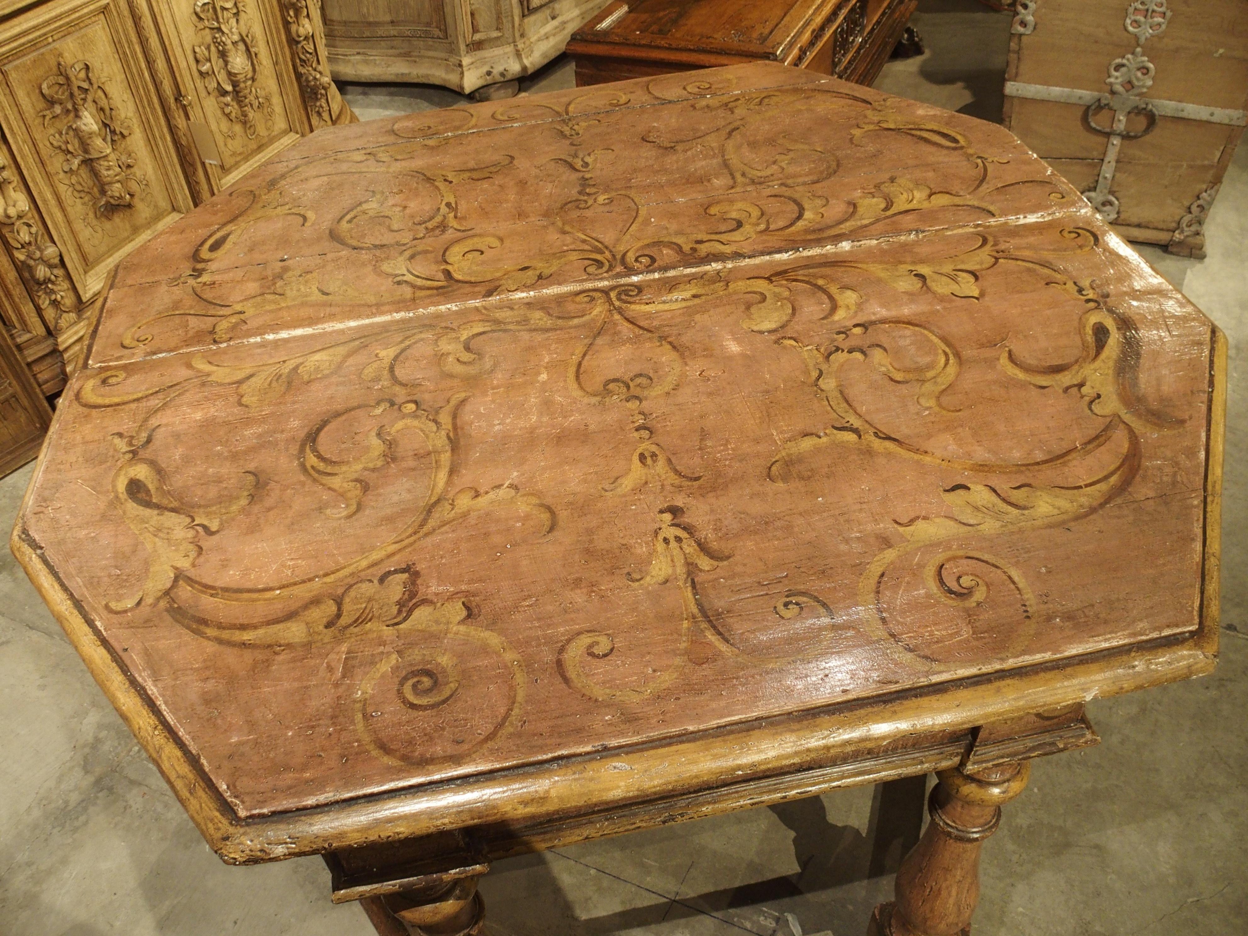 Italian Pair of Antique Painted Console Tables from Northern Italy, circa 1800 For Sale