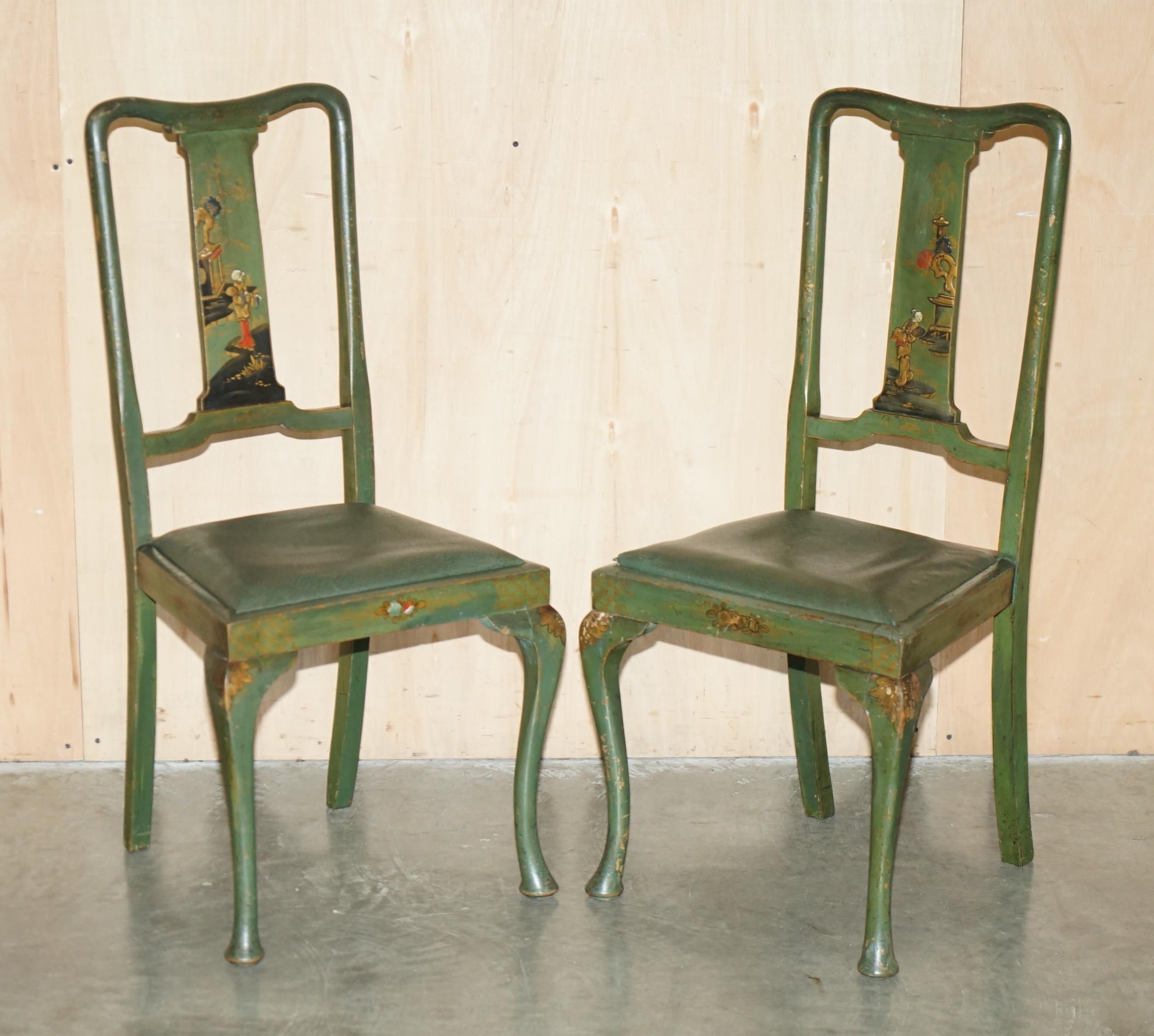Royal House Antiques

Royal House Antiques is delighted to offer for sale this super decorative pair of Emerald Green Antique Chinese Export Circa 1920's Chinoiserie side chairs 

Please note the delivery fee listed is just a guide, it covers within