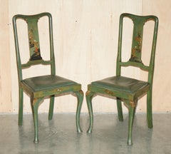 Paire de chaises d'appoint d'EXPORT CHINOISERIE FINISH PAINTED FINISH