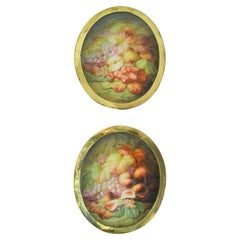 Pair of Antique Painted Porcelain Plaques