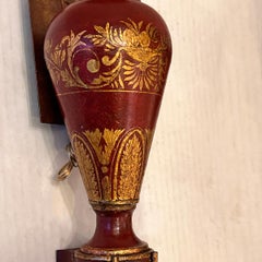 Pair of Antique Painted Tole Sconces