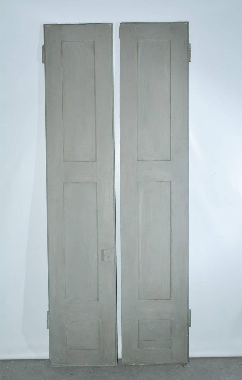 19th Century Pair of Antique Panelled Painted Doors
