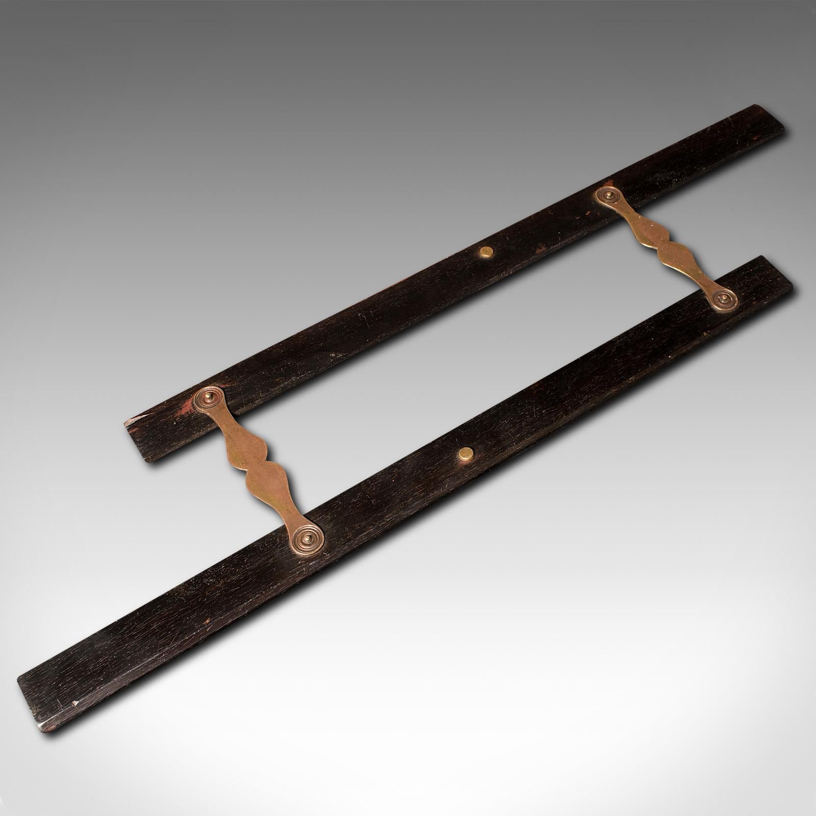 Pair of Antique Parallel Rulers, English, Coromandel, Draughtsman's Instrument For Sale 4