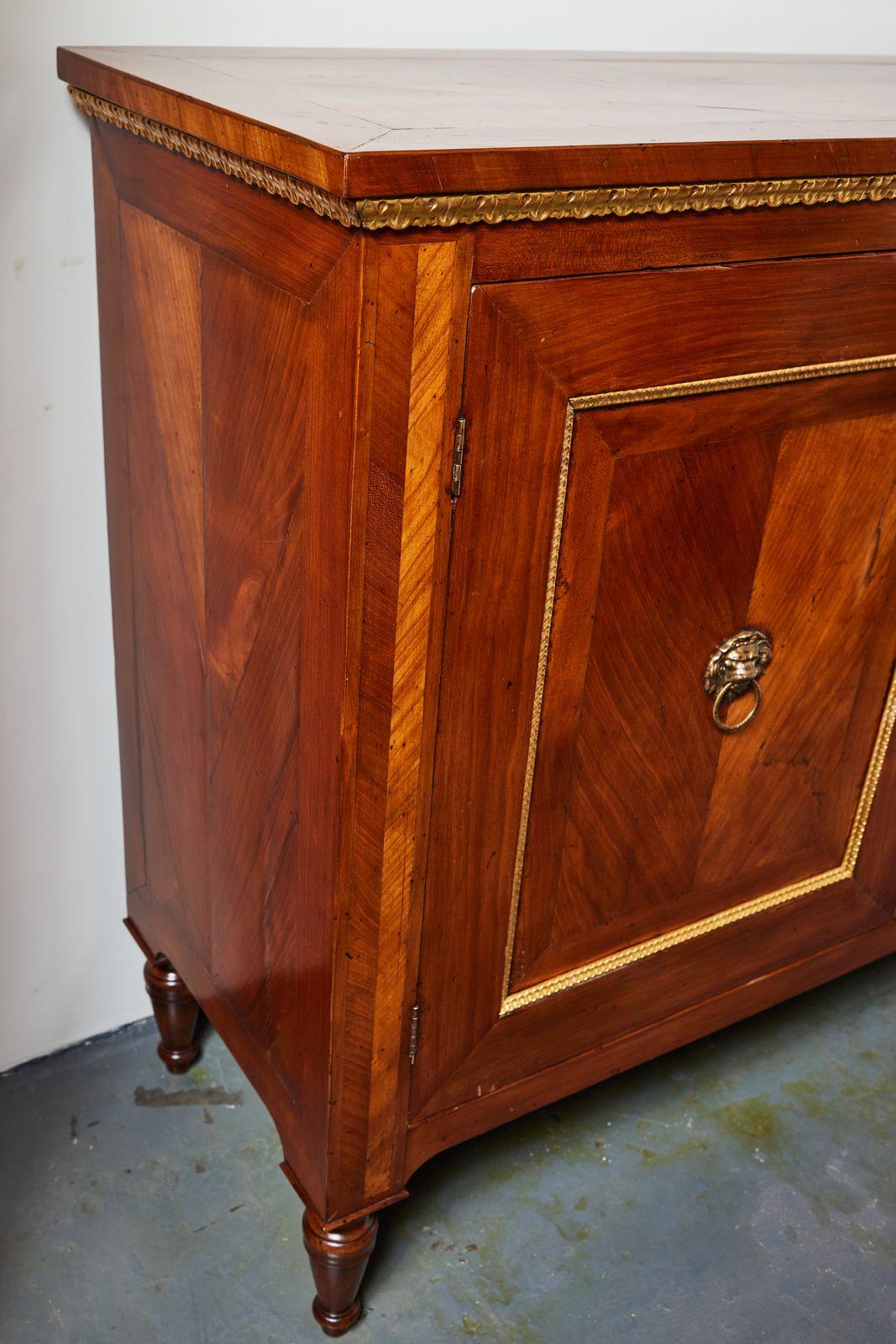 Mid-19th Century Pair of Antique, Parcel Gilt, Veneered Cabinets