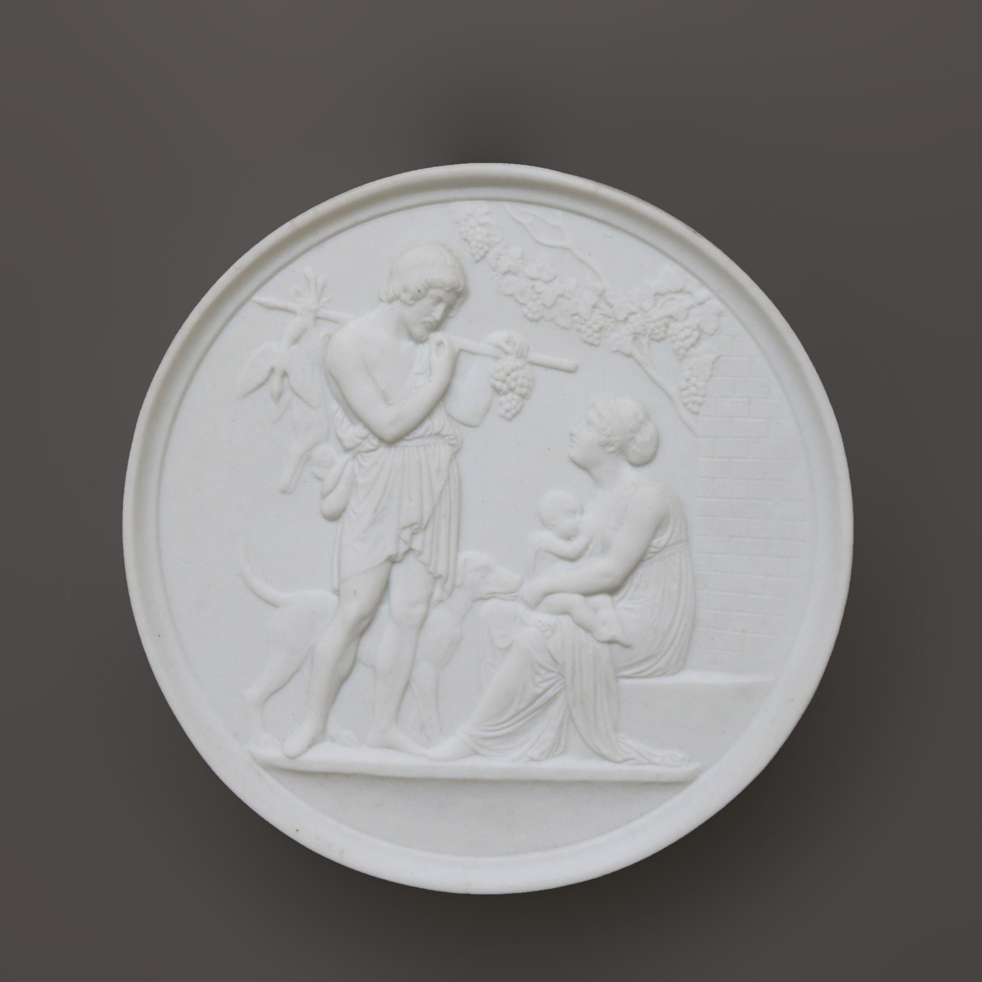 Paire de plaques anciennes en porcelaine classique de Parian Ware C1880

Dimensions : 5,75 