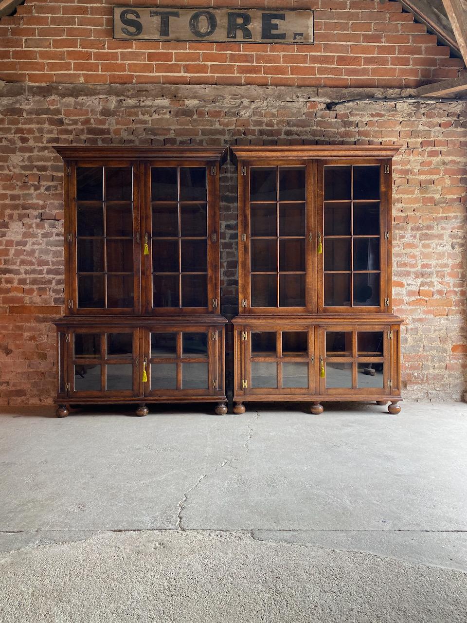 Pair of Antique Pepys Bookcases Matching Pair Oak Mid Twentieth Century In Good Condition In Longdon, Tewkesbury