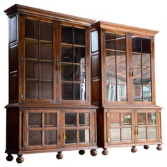 Pair of Antique Pepys Bookcases Matching Pair Oak Mid Twentieth Century