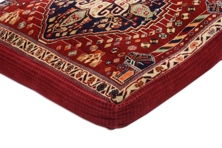 Pair of Antique Persian Floor Cushions Poshti Pillows For Sale at 1stDibs