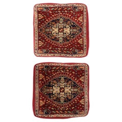 Pair of Antique Persian Floor Cushions Poshti Pillows