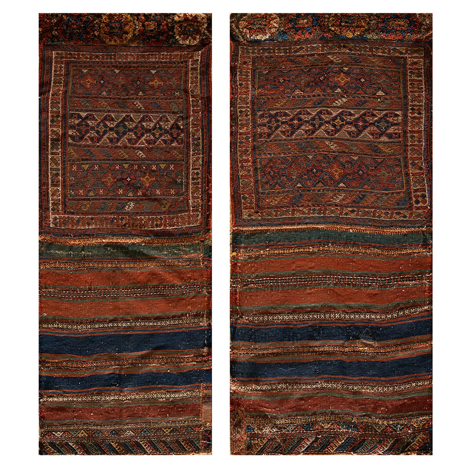 Early 20th Century Pair of Persian Sumak Carpets ( 1'8" x 3'5" - 51 x 104 )