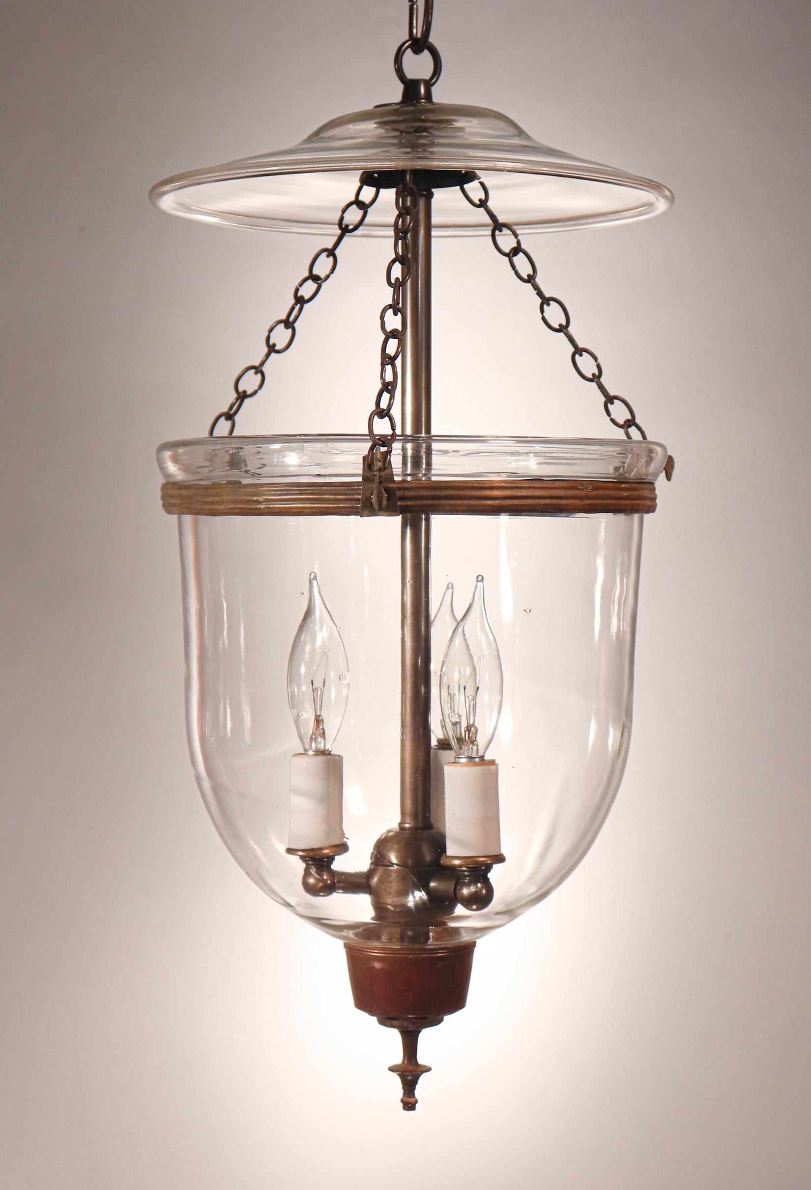19th Century Pair of Antique Petite Bell Jar Lanterns