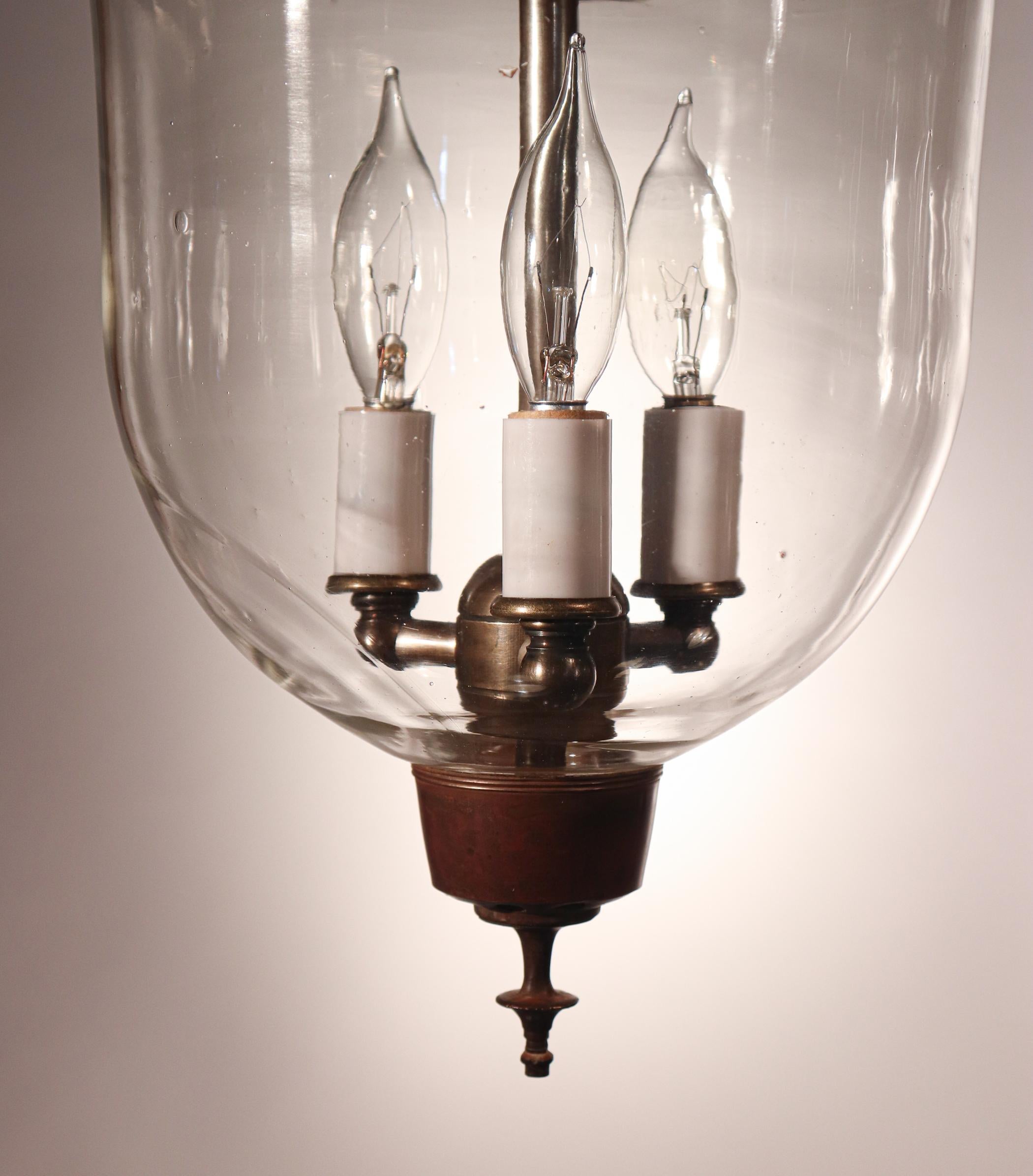Pair of Antique Petite Bell Jar Lanterns 2