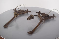 Pair of Antique Piano Lights in Bronze