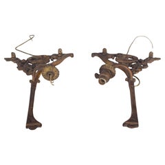 Pair of Antique Piano Lights in Bronze