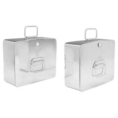 Pair of Used Picnic Boxes in Silver Plate by Thornhill & Company, c. 1910