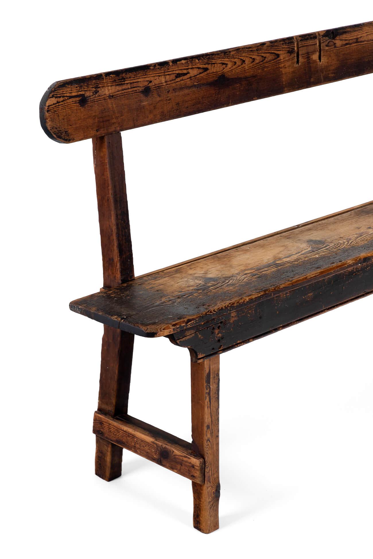 Fait main Paire de bancs anciens en pin en vente