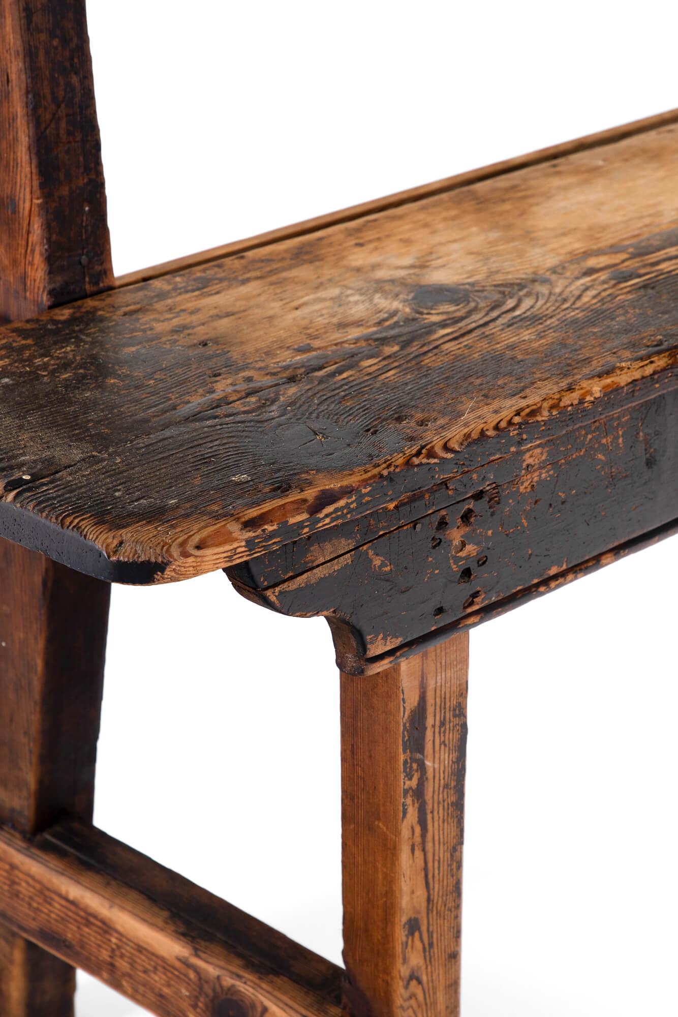 XIXe siècle Paire de bancs anciens en pin en vente