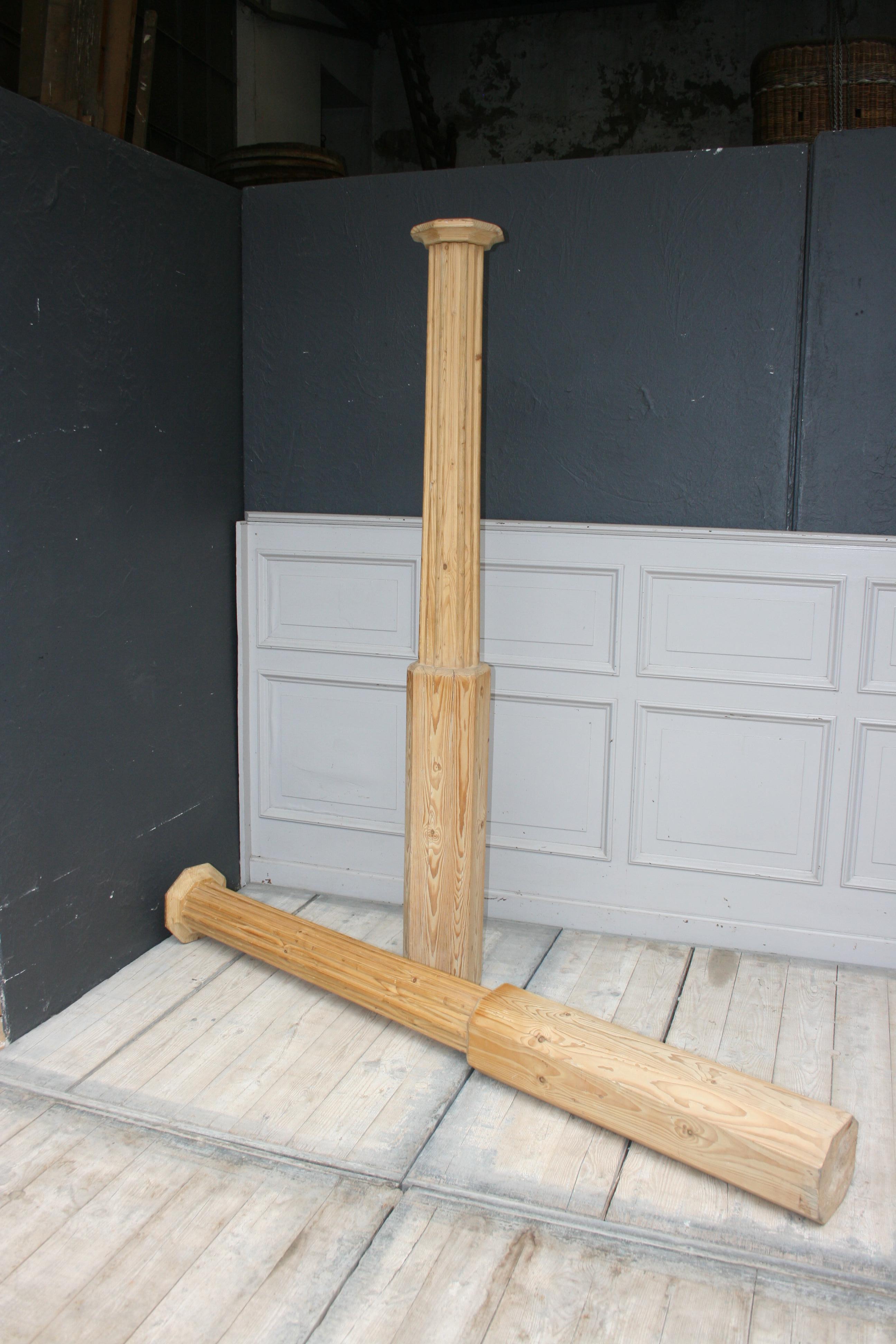 Pair of Antique Pine Columns, Southern Germany 8