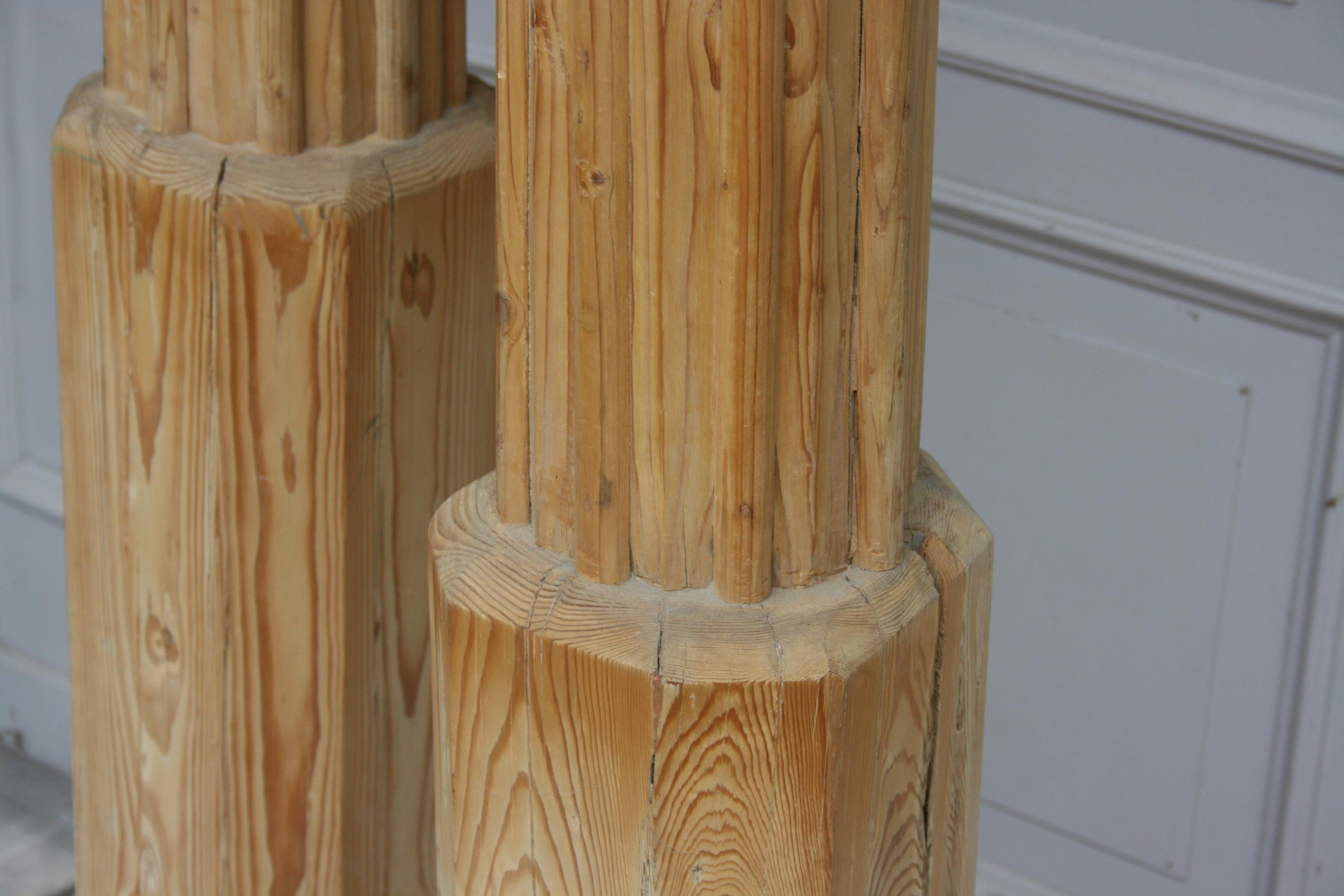 19th Century Pair of Antique Pine Columns, Southern Germany