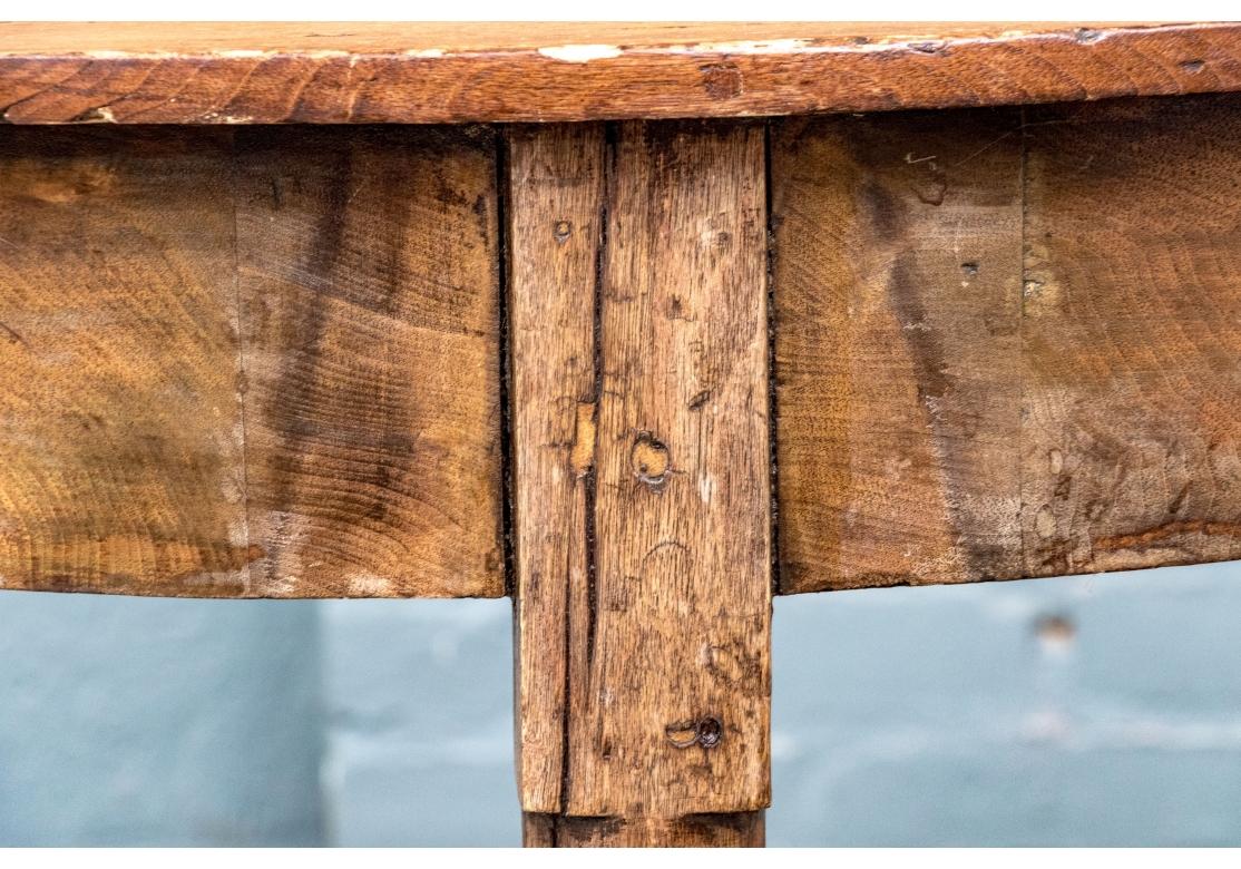 Pair Of Antique Pine Demilune Consoles in vendita 5