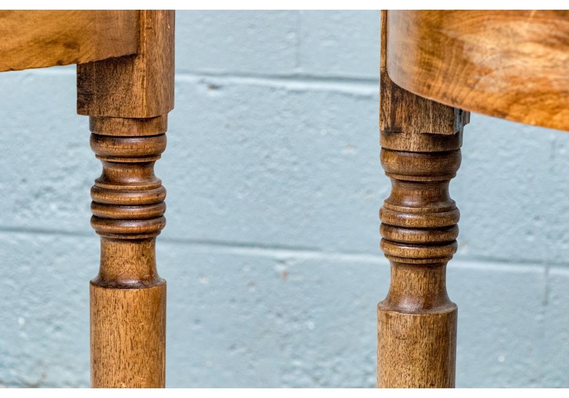 Pair Of Antique Pine Demilune Consoles In condizioni deteriorate in vendita a Bridgeport, CT
