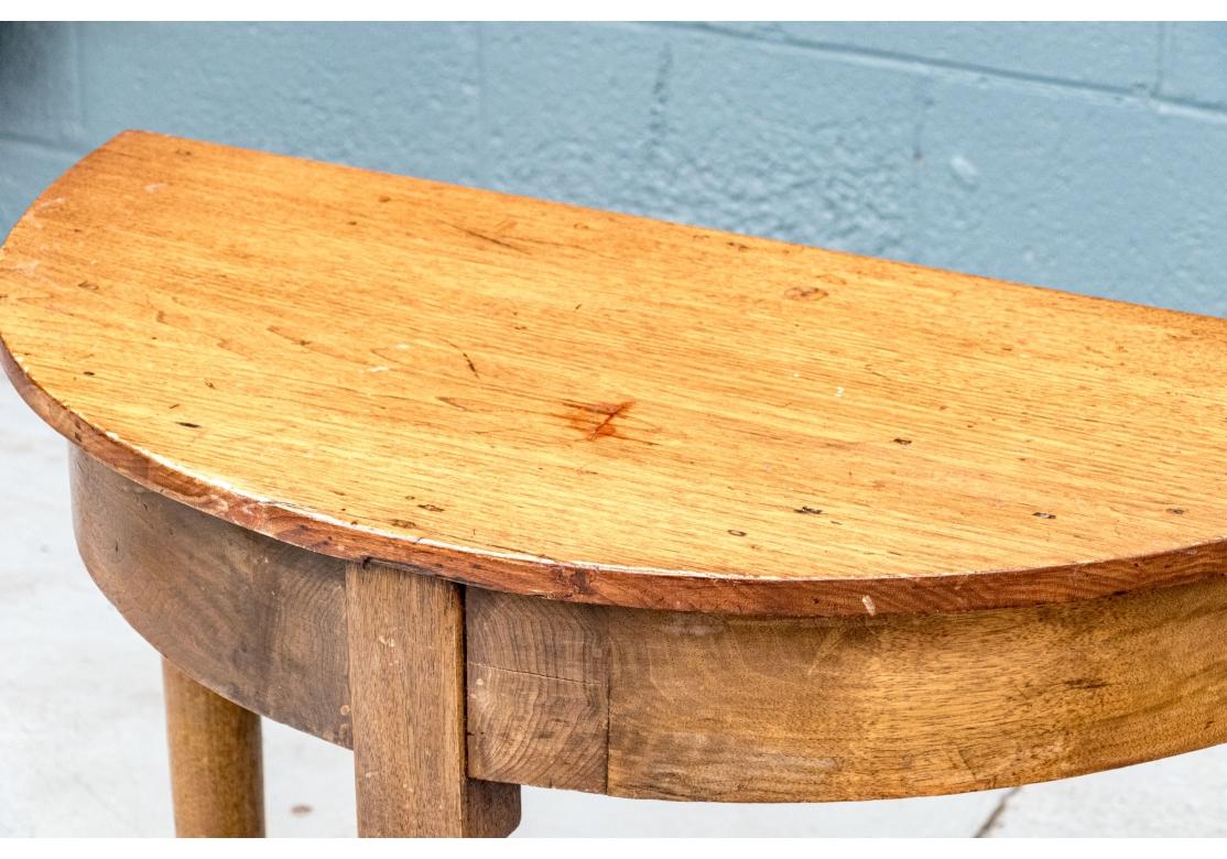 Pino Pair Of Antique Pine Demilune Consoles in vendita