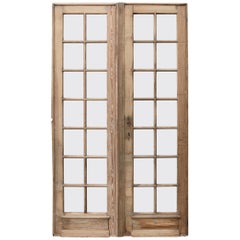 Pair of Antique Pine French Glazed Doors