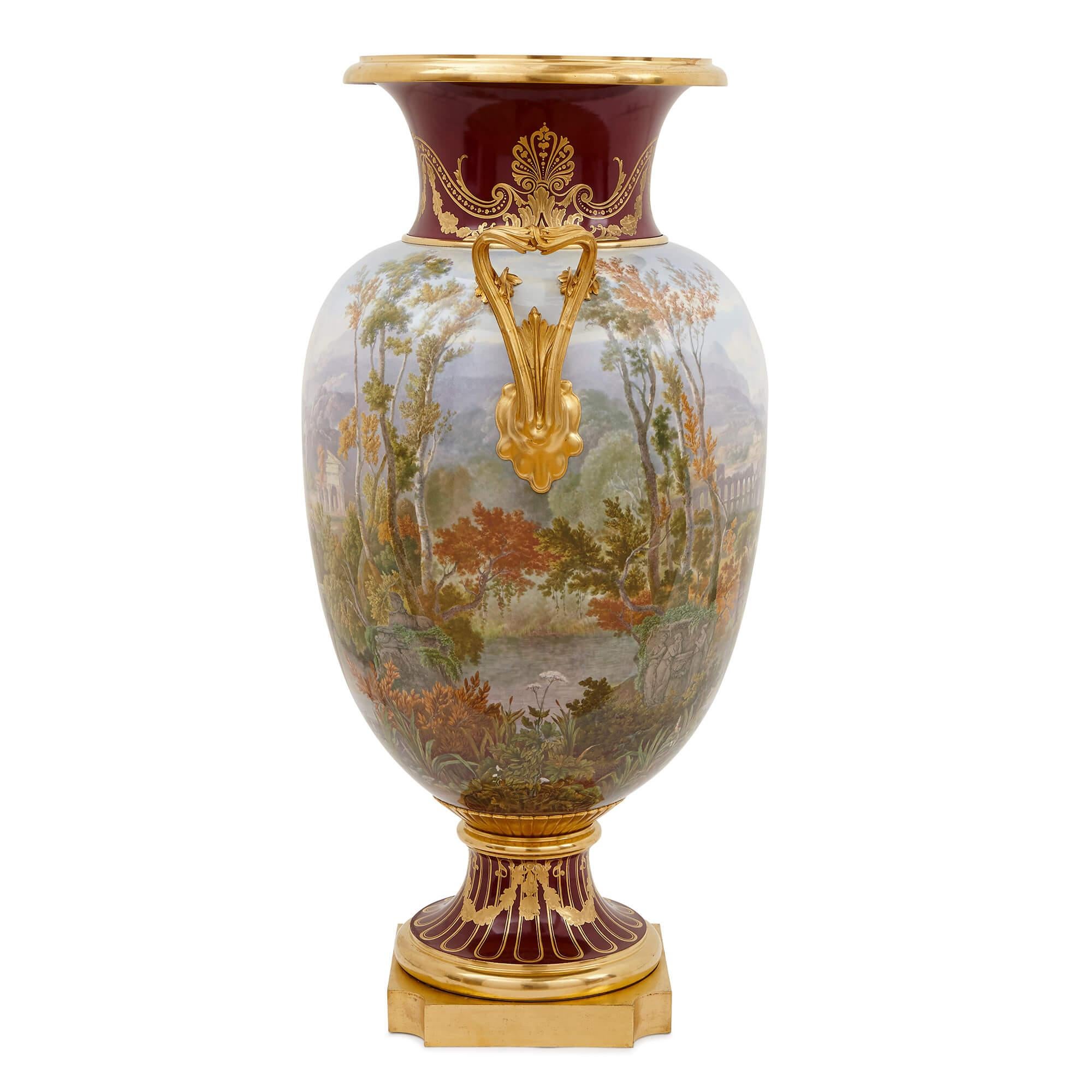 Napoleon III Pair of Antique Porcelain Vases by Sevres