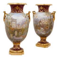 Pair of Antique Porcelain Vases by Sevres