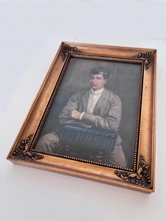 Pair of Antique Portrait lithographics of a Gentleman and Lady, circa 1882