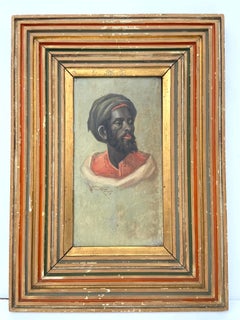 Pair of Antique Portraits of Men in Tangiers by French Artist Emile Marin Framed