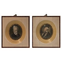 Coppia di ritratti antichi di Richard Wagner e Pjotr lljitsj Tsjaikovski