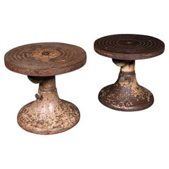 Coppia di ruote per decorazione di ceramica antica, inglese, zoccolo di finitura, vittoriano