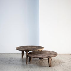 Pair of Antique Primitive Coffee Tables from France