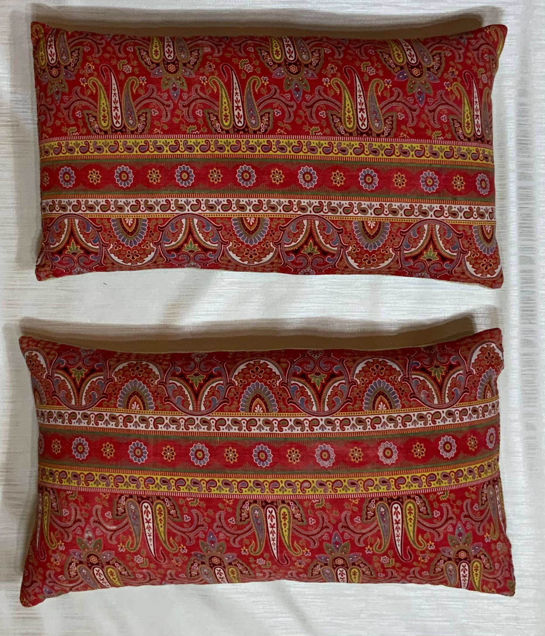 Pair of Antique Print Textile Pillow 4