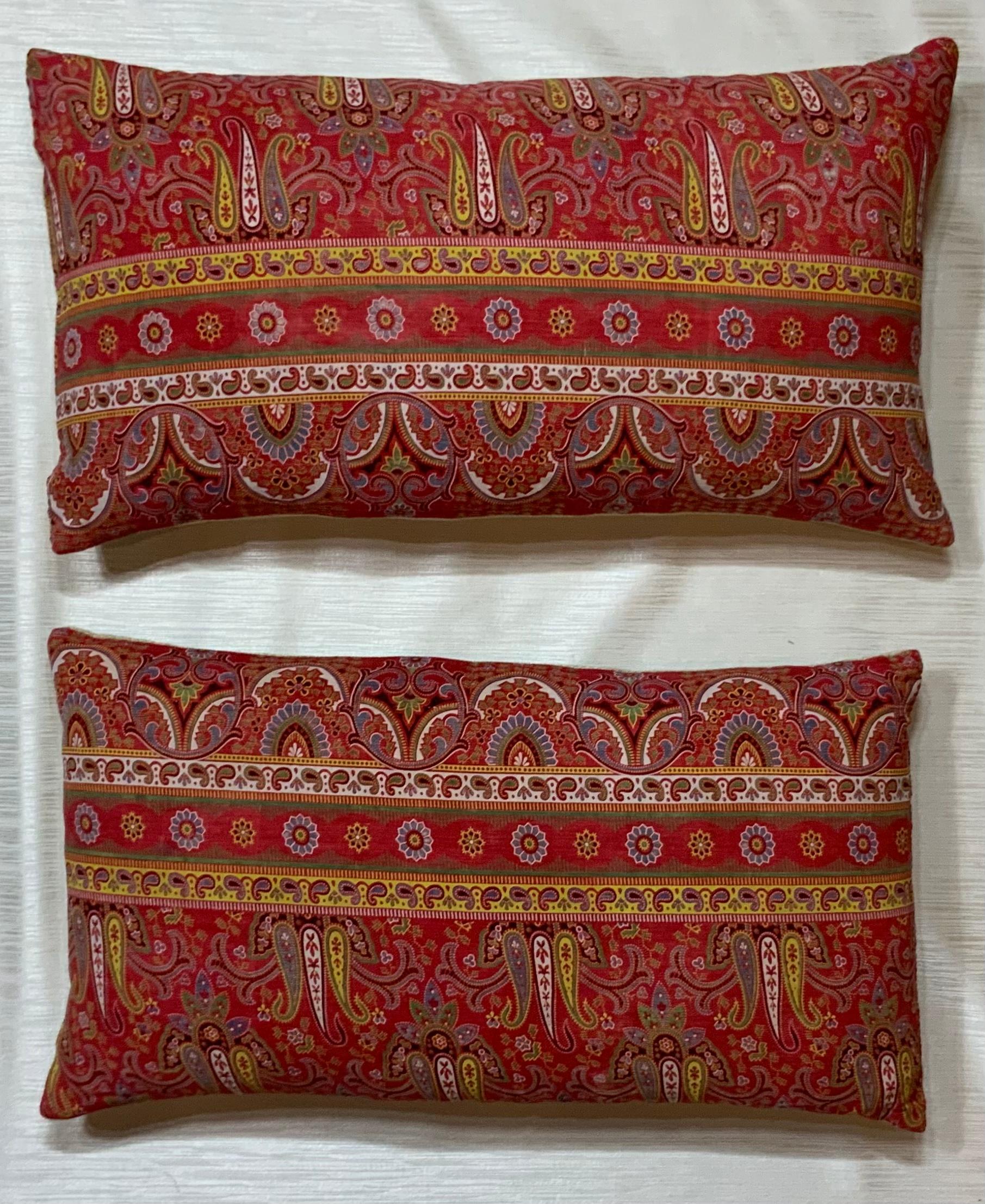 Pair of Antique Print Textile Pillow 3