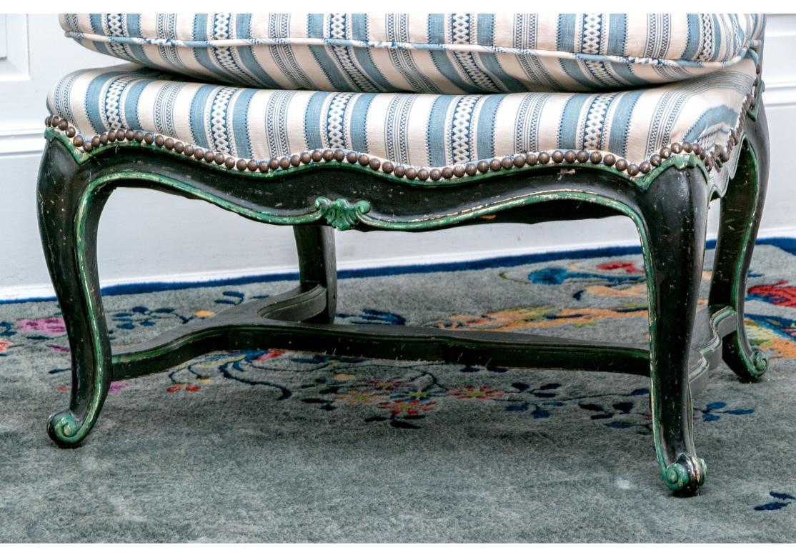 Pair Of Antique Provincial French Slipper Chairs For Sale 1