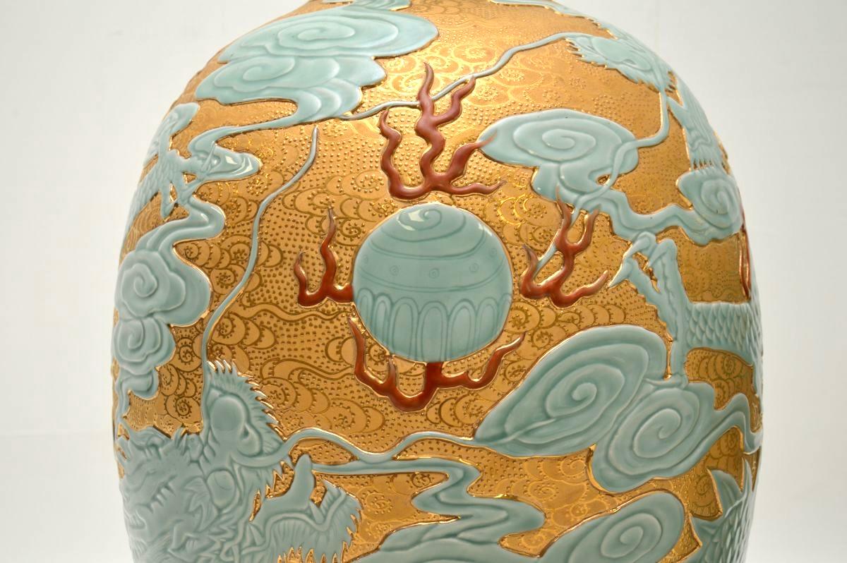 Pair of Antique Qianlong Style Chinese Ceramic Vases For Sale 5