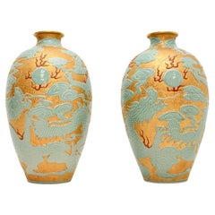 Pair of Antique Qianlong Style Chinese Ceramic Vases
