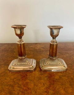 Pair Of Antique Quality Victorian Sheffield Plated Telescopic Candlesticks