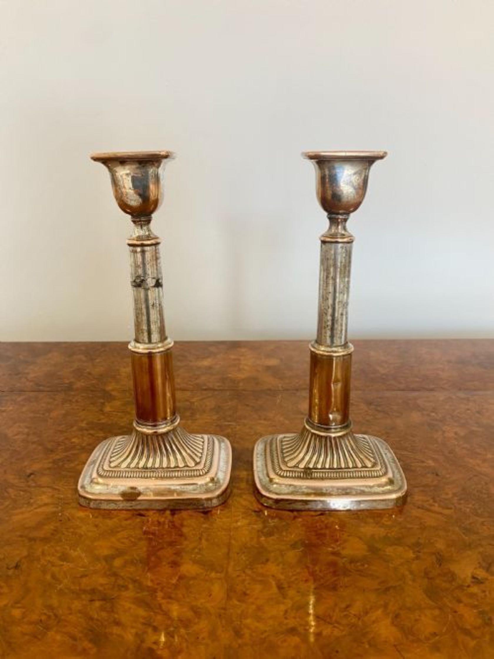 19th Century Pair Of Antique Quality Victorian Sheffield Plated Telescopic Candlesticks  For Sale