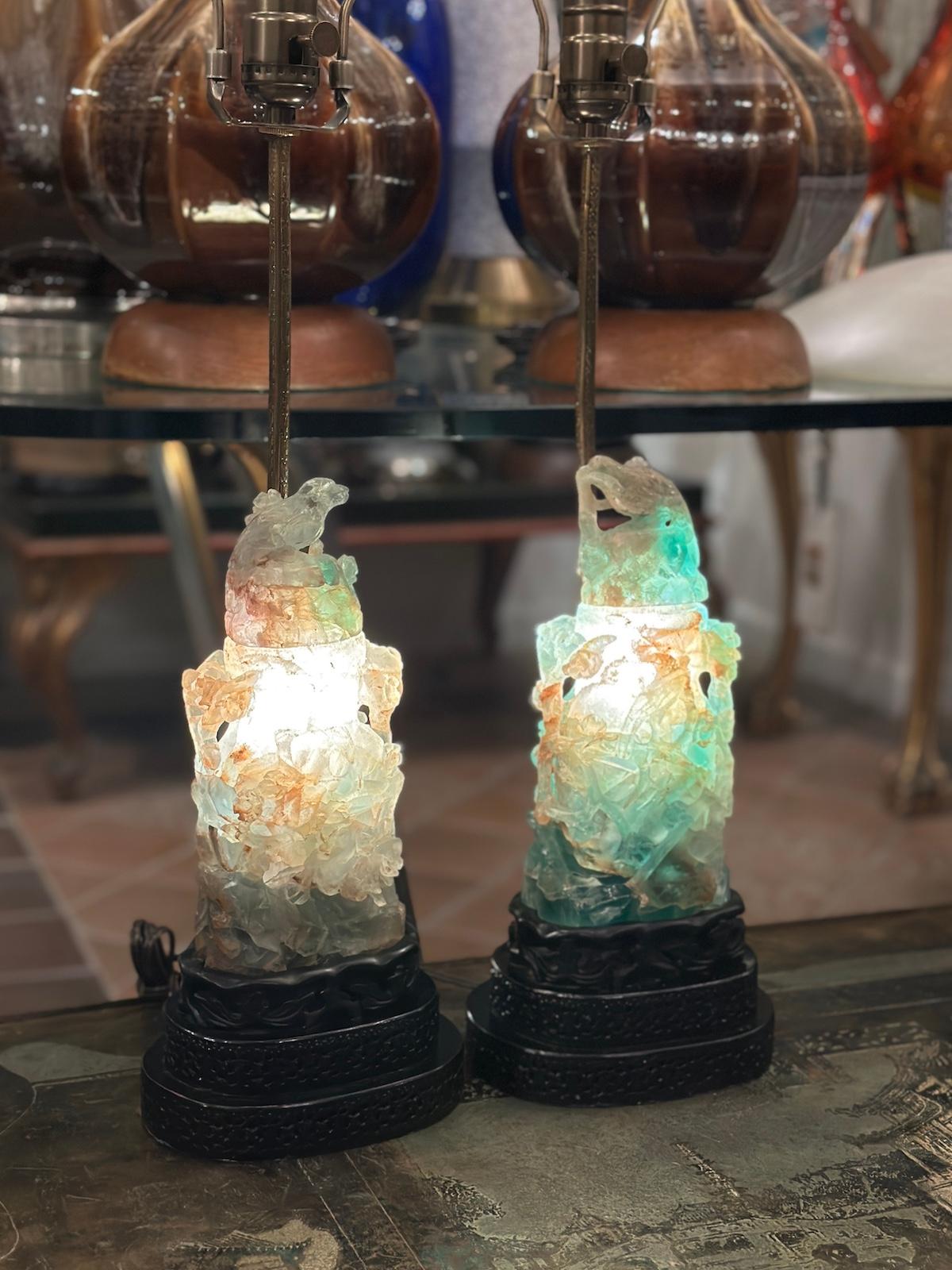 Paire de lampes anciennes en quartz en vente 1