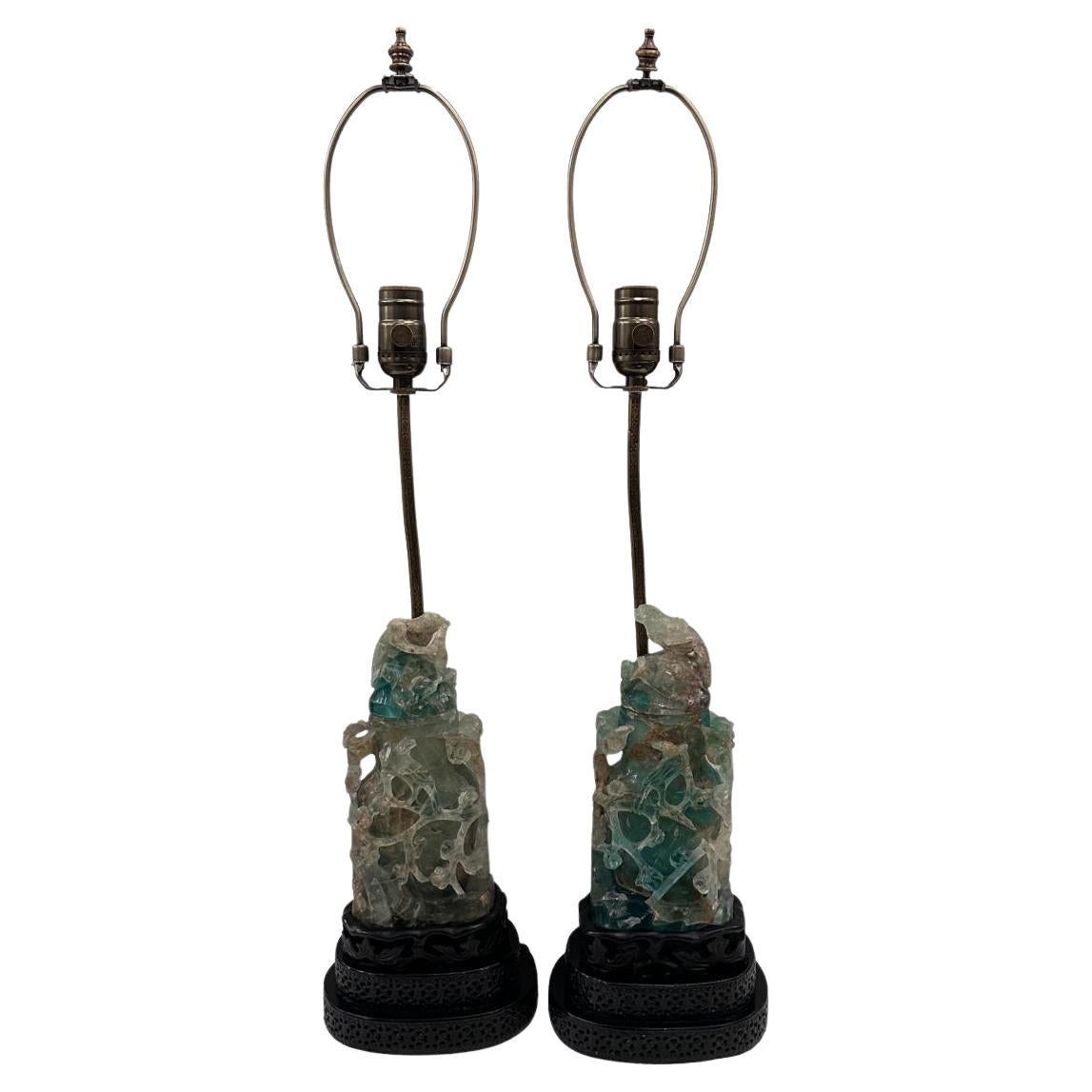 Paire de lampes anciennes en quartz