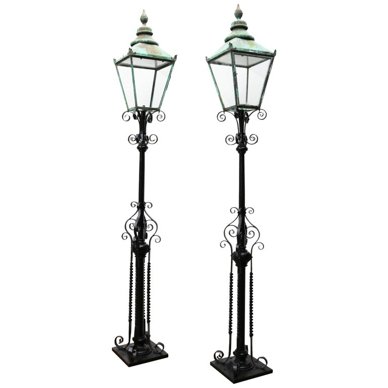 Pair of Antique Reclaimed Lamp Posts For Sale at 1stDibs