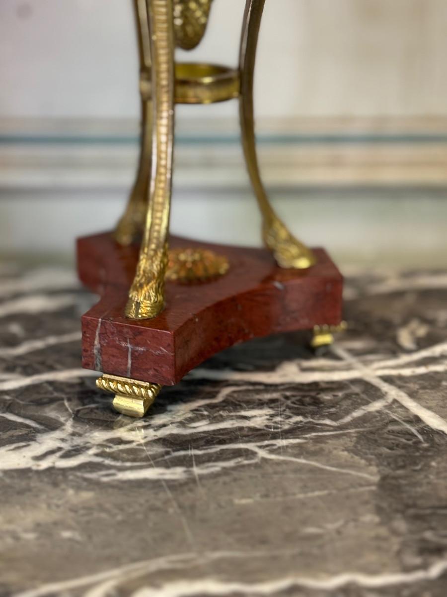 Pair Of Antique Red Marble Tripod Vases In The Louis XVI Style Circa 1880 For Sale 6