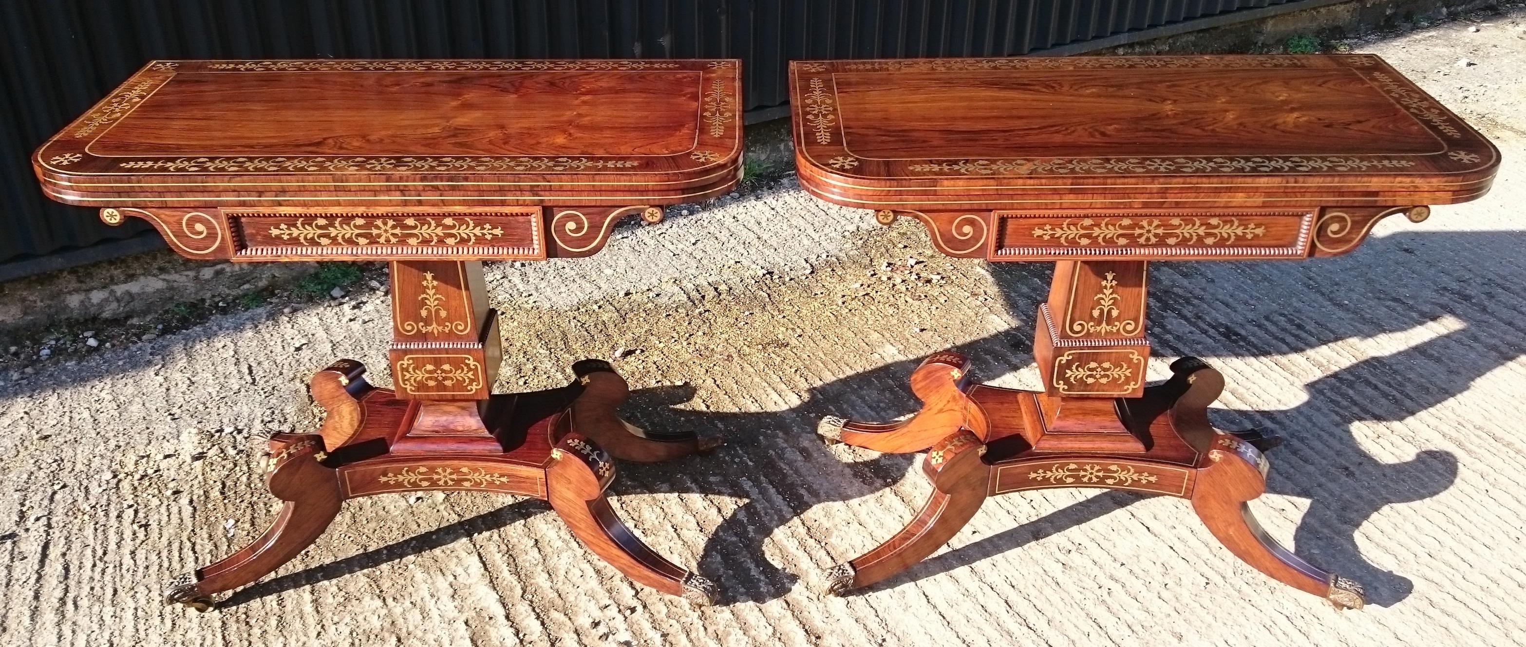 Pair of Antique Regency Card Tables In Good Condition In Gloucestershire, GB