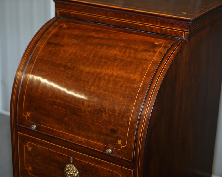 Pair of Antique Regency Flamed Hardwood & Gilt Bronze Drinks Cabinet Pedestals For Sale 12