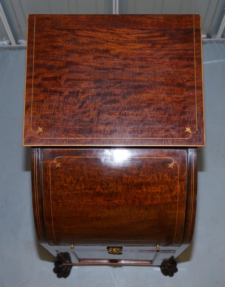 Pair of Antique Regency Flamed Hardwood & Gilt Bronze Drinks Cabinet Pedestals For Sale 2