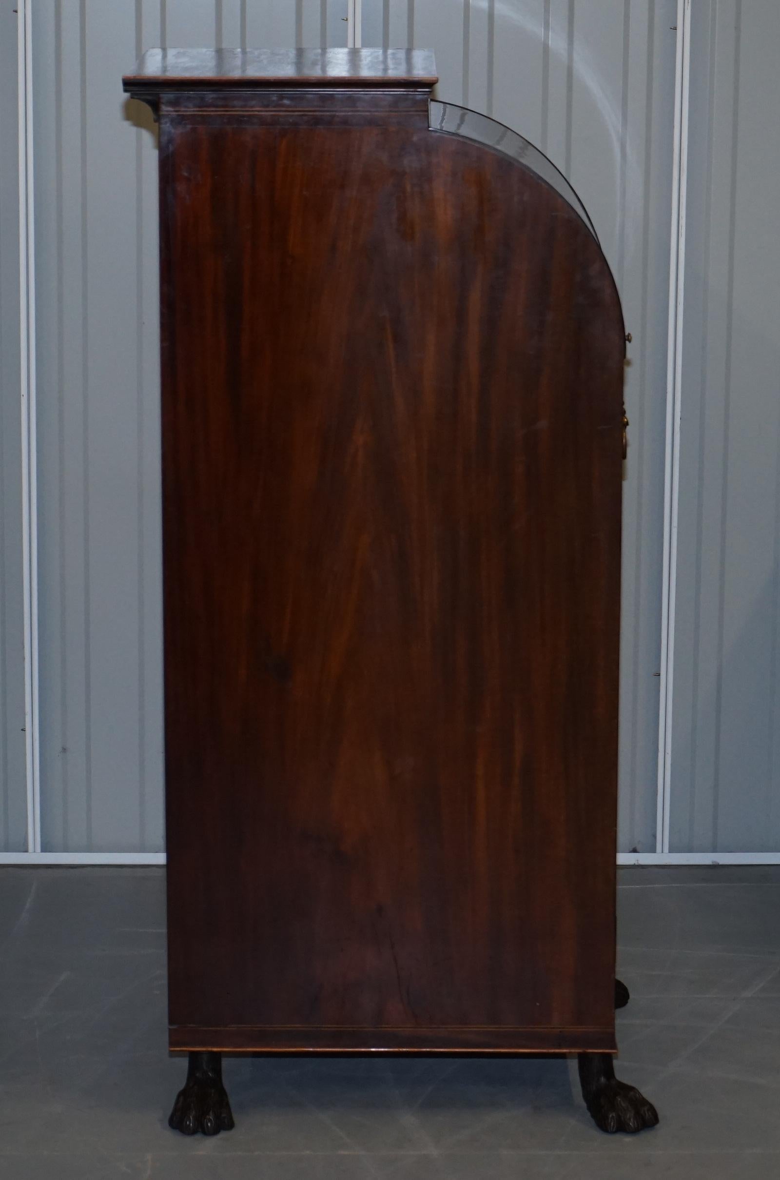 Pair of Antique Regency Flamed Hardwood & Gilt Bronze Drinks Cabinet Pedestals For Sale 3